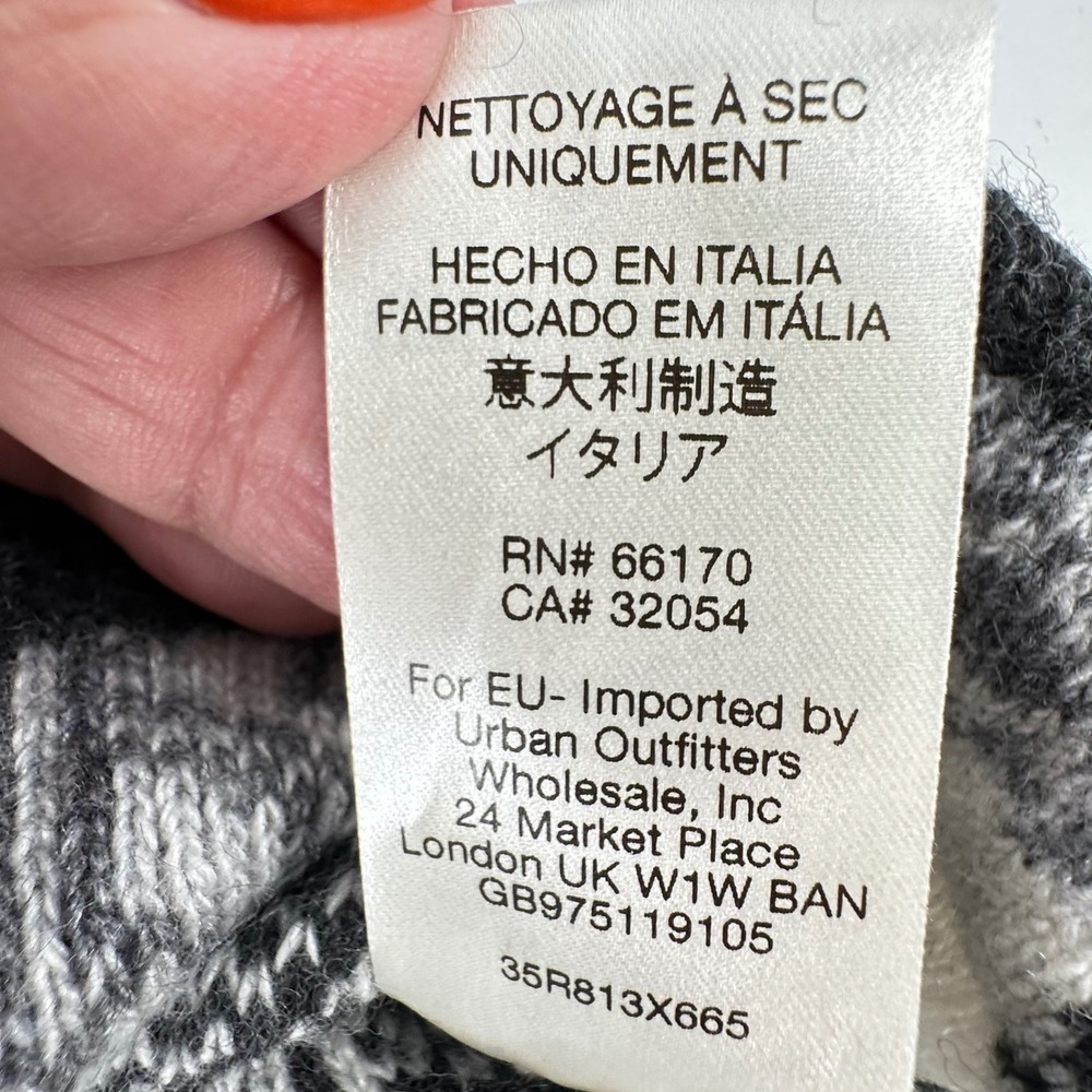 Free People Sweater Fair Isle Wool Cashmere Cropped Pullover Boho Nordic Women L - Picture 9 of 10